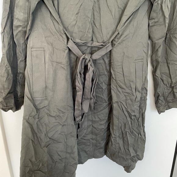 Forever 21 Long Grey Trench Coat - Picture 3 of 3